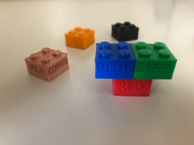 Lego Compatible Filament Sample Bricks
