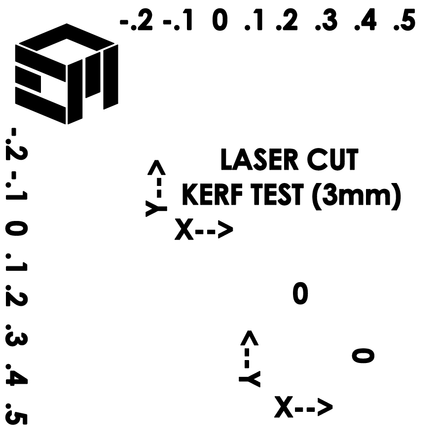 Laser Cutter Slot and Tab Clearance Test (3mm materials) by Embrace