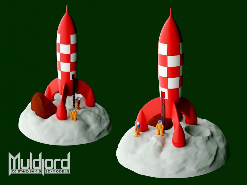 Tintin Moon Rocket - Moon version