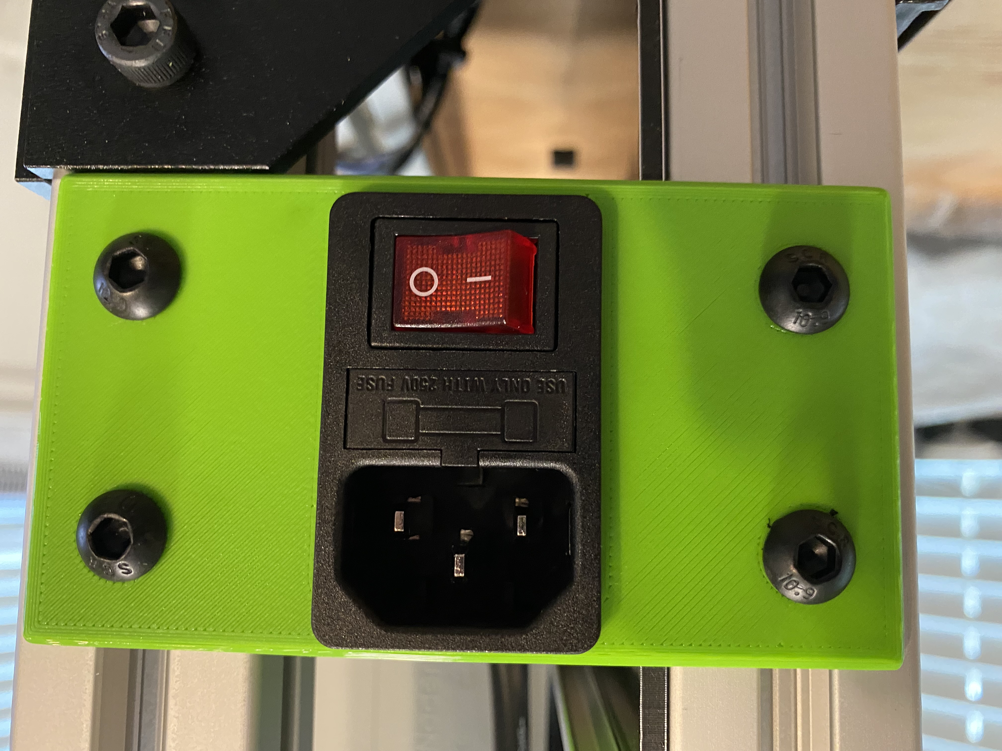 IEC Power Inlet Cover for VCore-3 (3030 Extrusions)