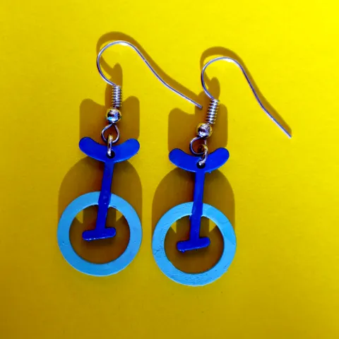 Unicycle earrings