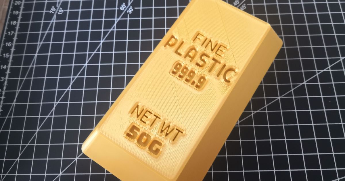 Plastic Gold Bar by pedRamezani Download free STL model