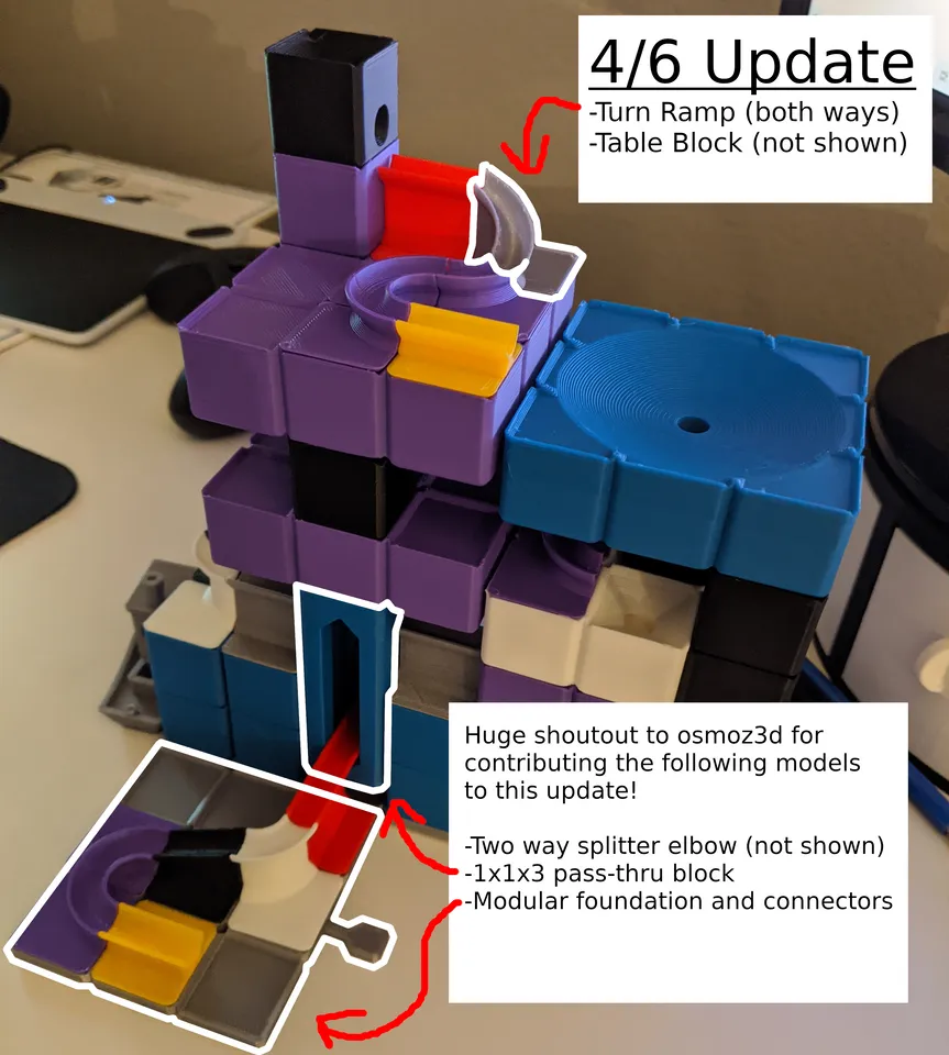 Modular Marble Drop Blocks by Alan Lunsford | Download free STL model |  Printables.com, image size:863x960