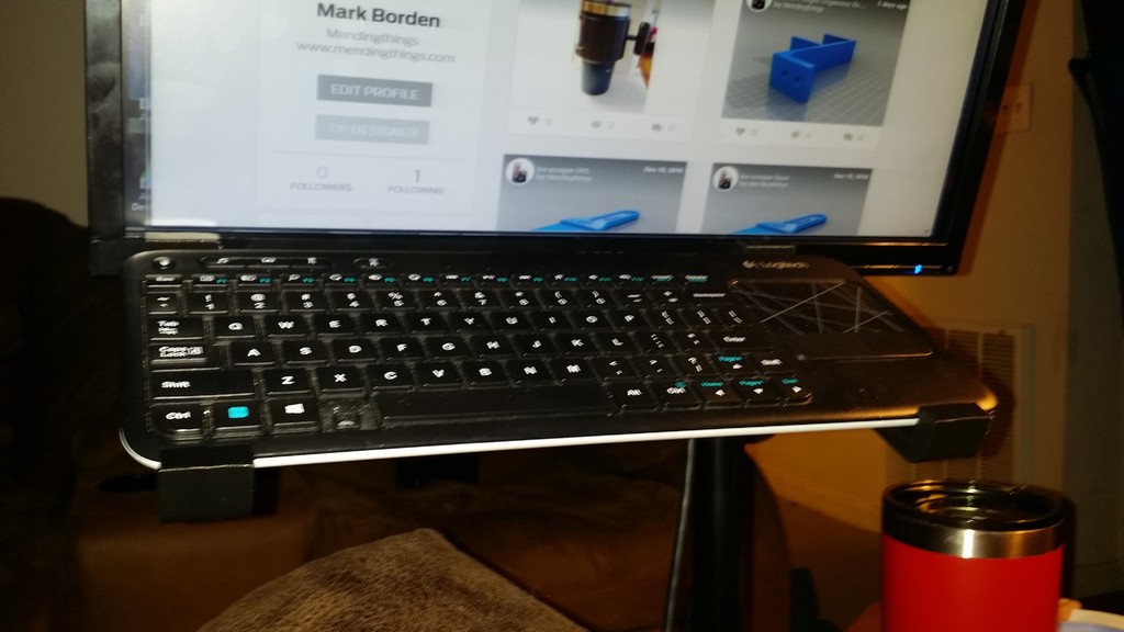 Keyboard support brackets for Logitech wireless on Acer Monitor