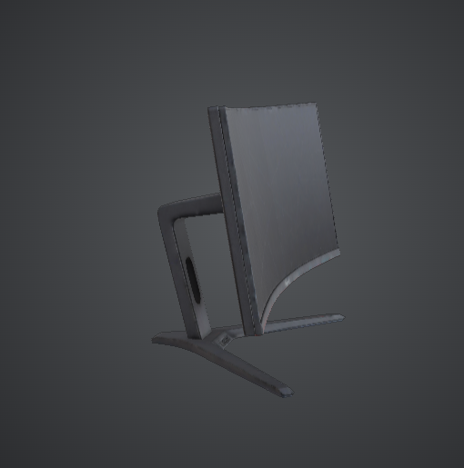 Curved Gaming Monitor 3D Printable Model – Modern PC Setup Desk Prop — thumbnail 2