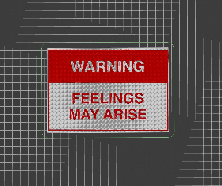 Warning; feelings (may arise) - wall plate