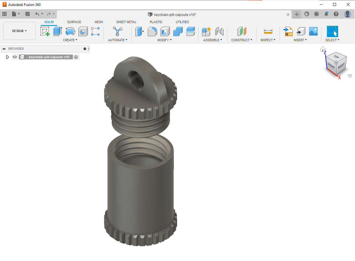 Miniatura 3 do modelo 3D Tiny keychain pill container
