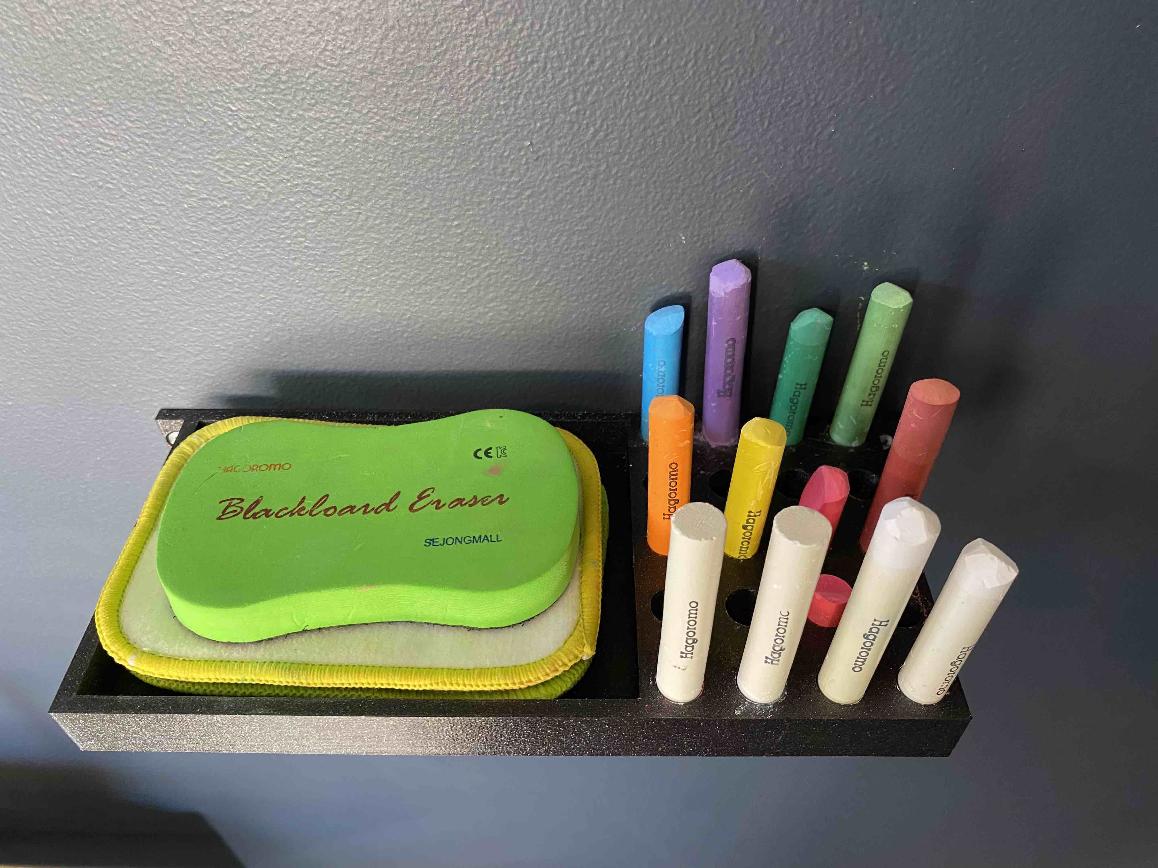 Wall mounted chalk and eraser holder by jwanga Download free STL