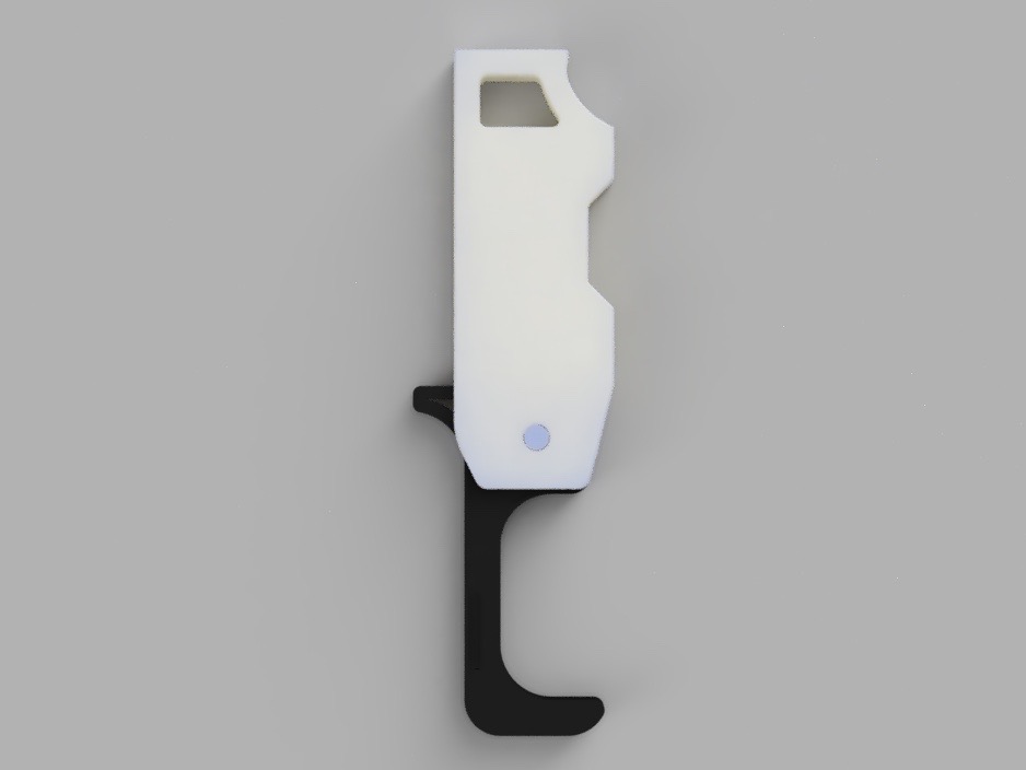 Door hook, button presser with enclosure MK2 (No touching tool)