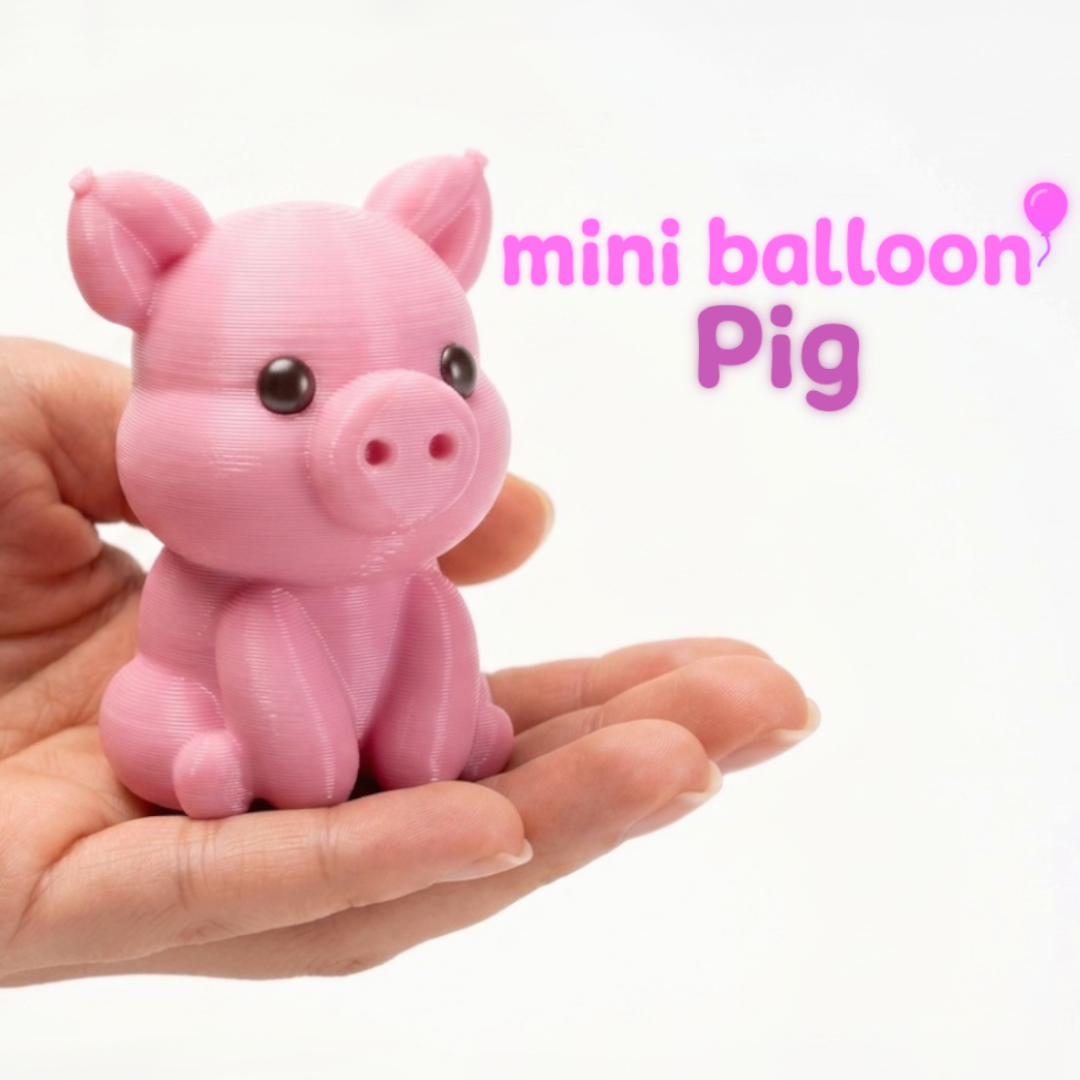 Cute Mini Balloon Pig (+Keychain) 3D model