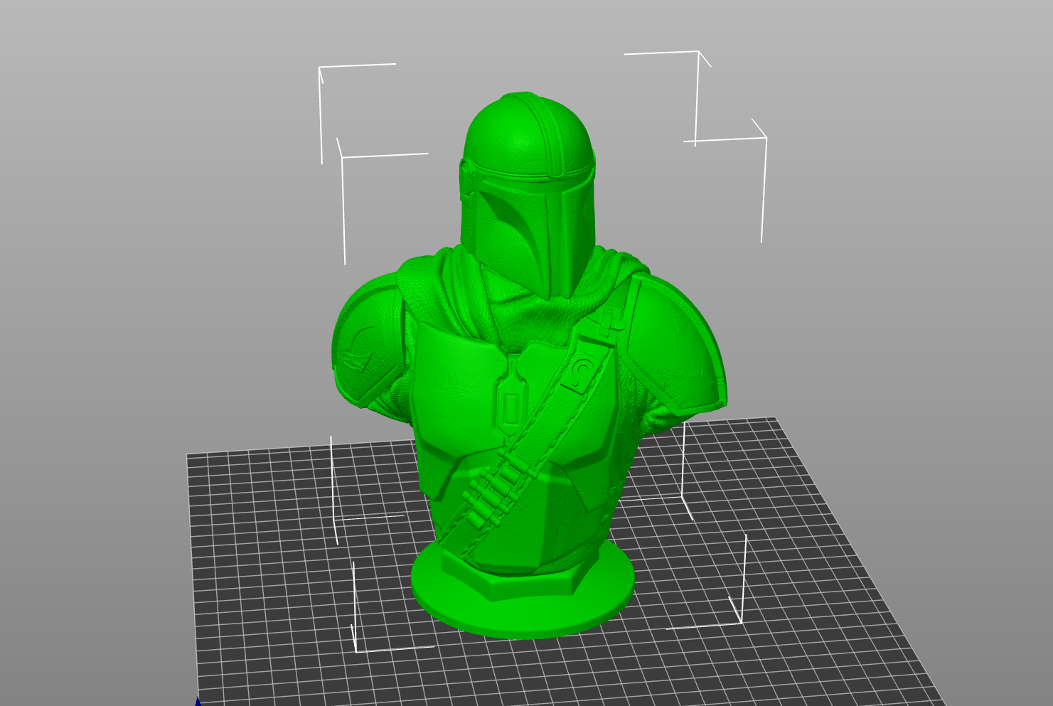 Mandalorian Bust with simplified base - Star Wars 3D Models - Support Free and No infill Remix