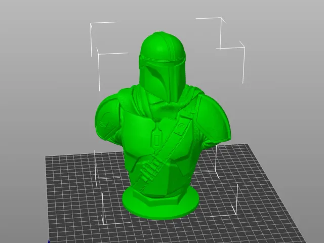 Mandalorian Bust with simplified base - Star Wars 3D Models - Support Free and No infill Remix