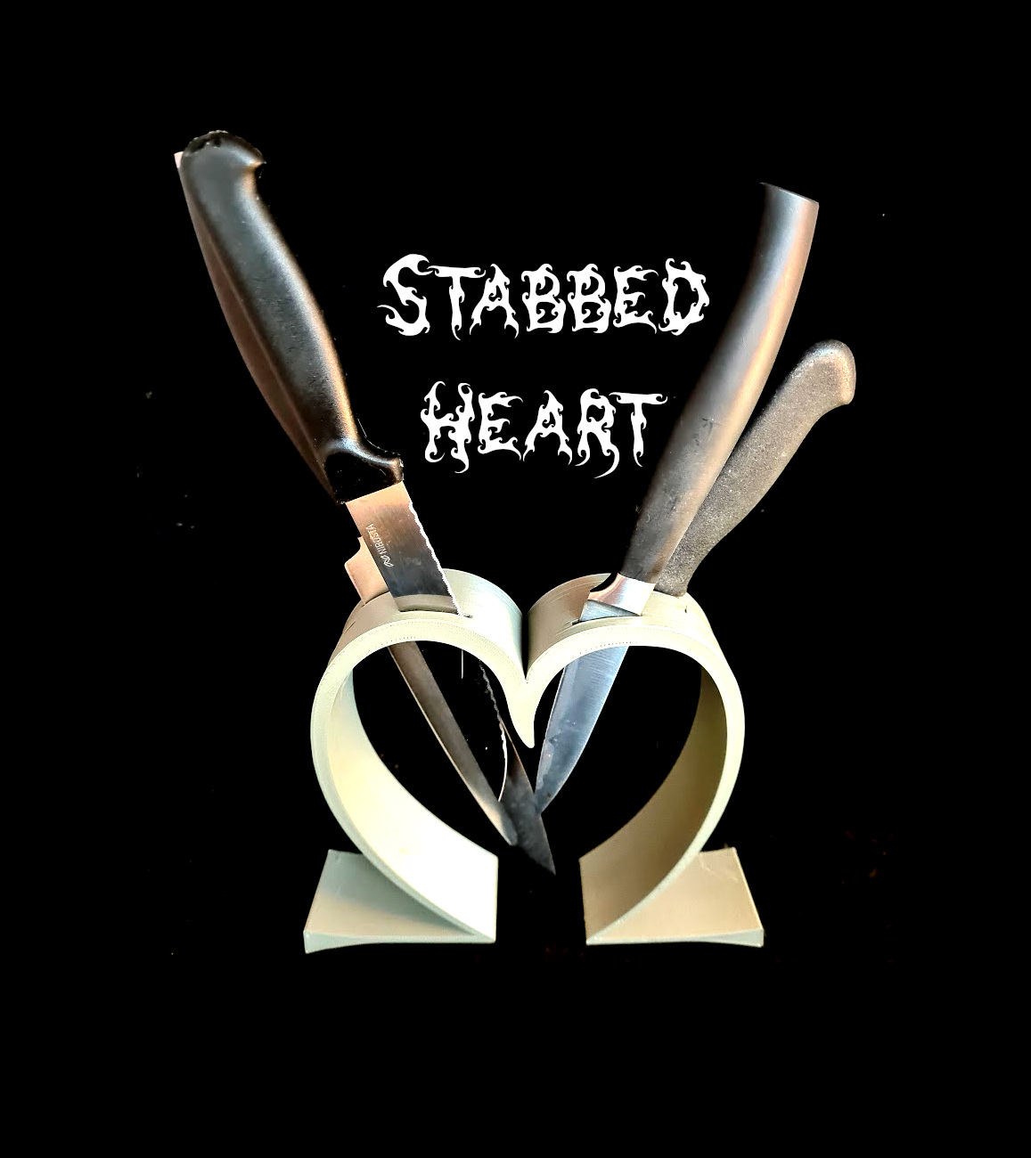 Stabbed Heart Knife Block