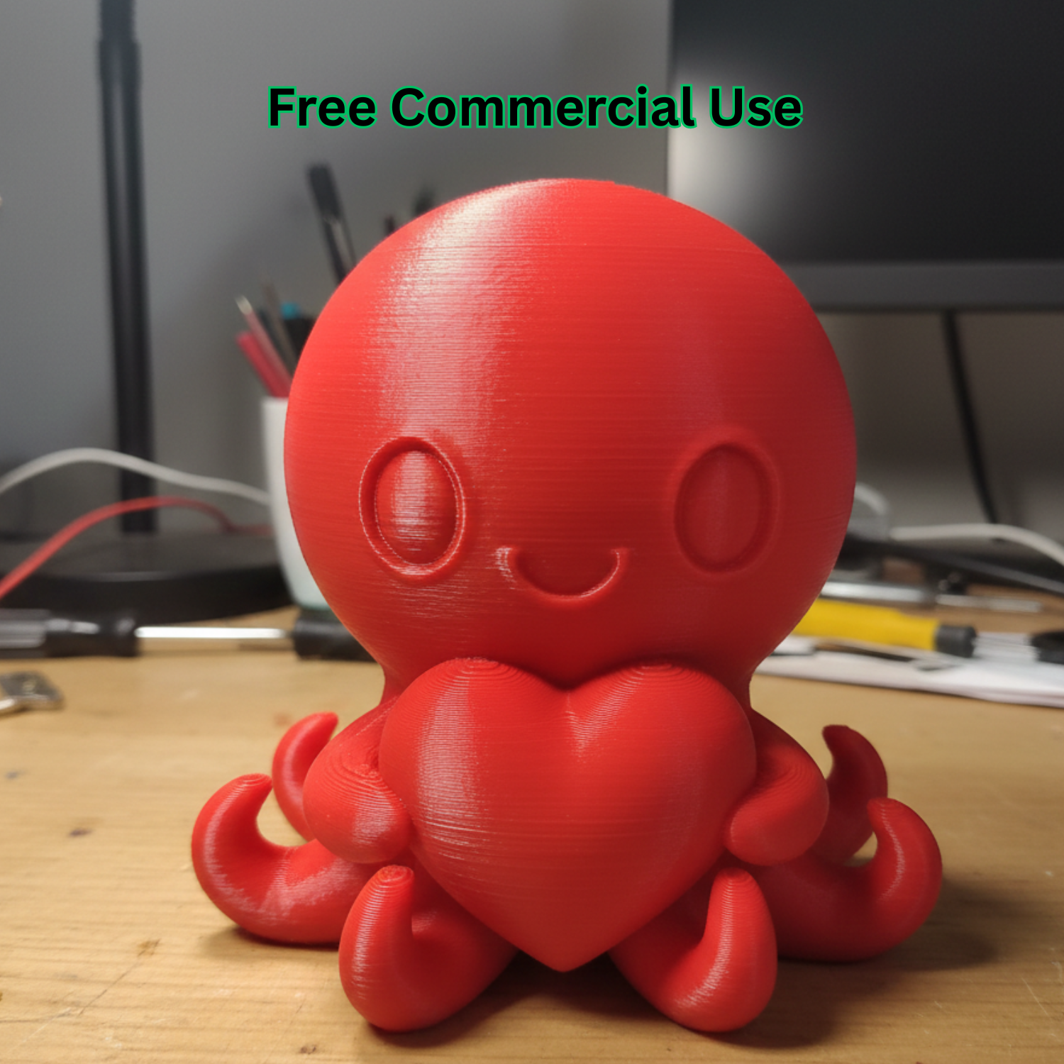 Heart Octopus Valentine Figure