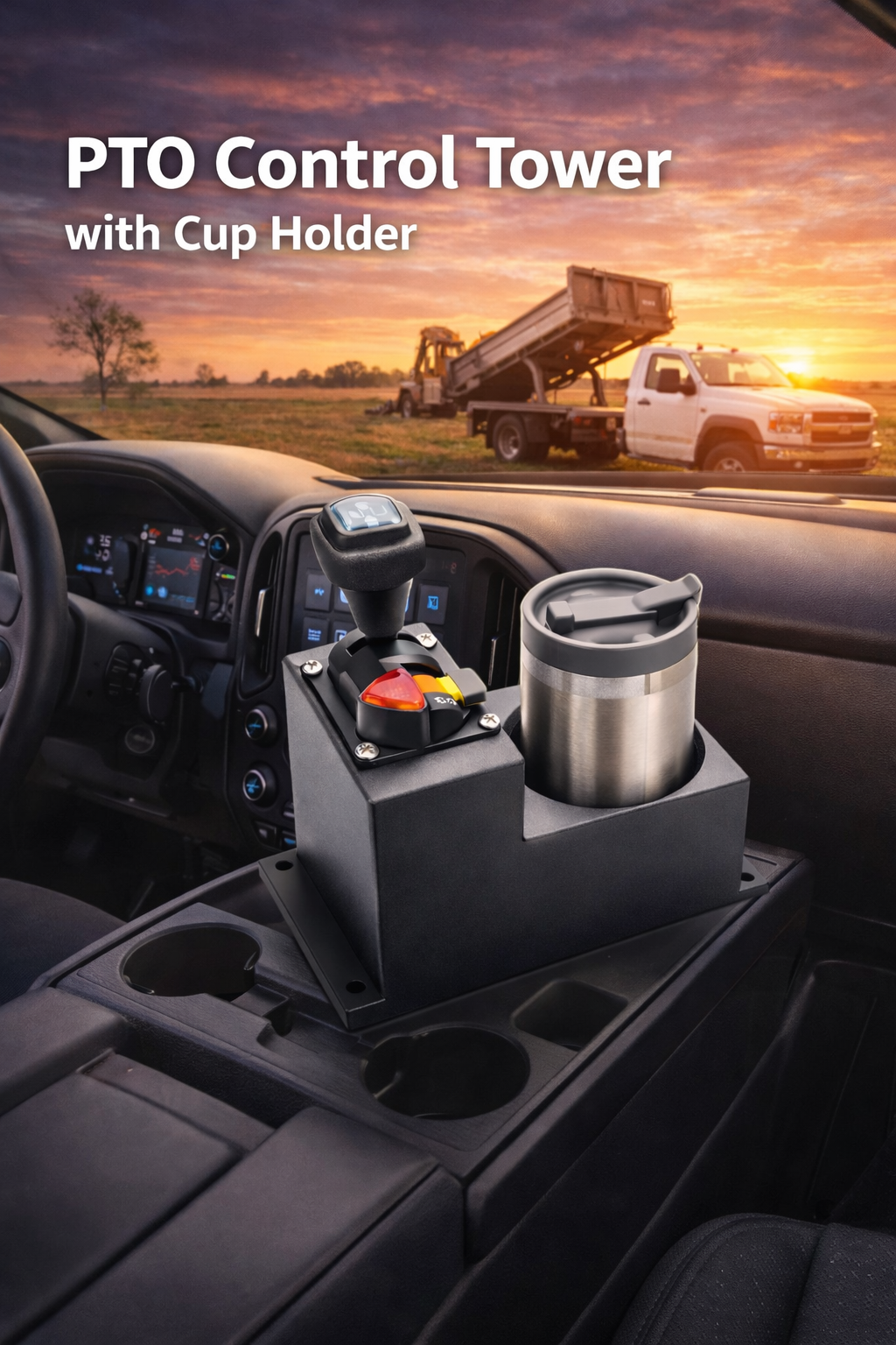 PTO Control Tower with Cup Holder (Manual Air Control Value Mounting Bracket)