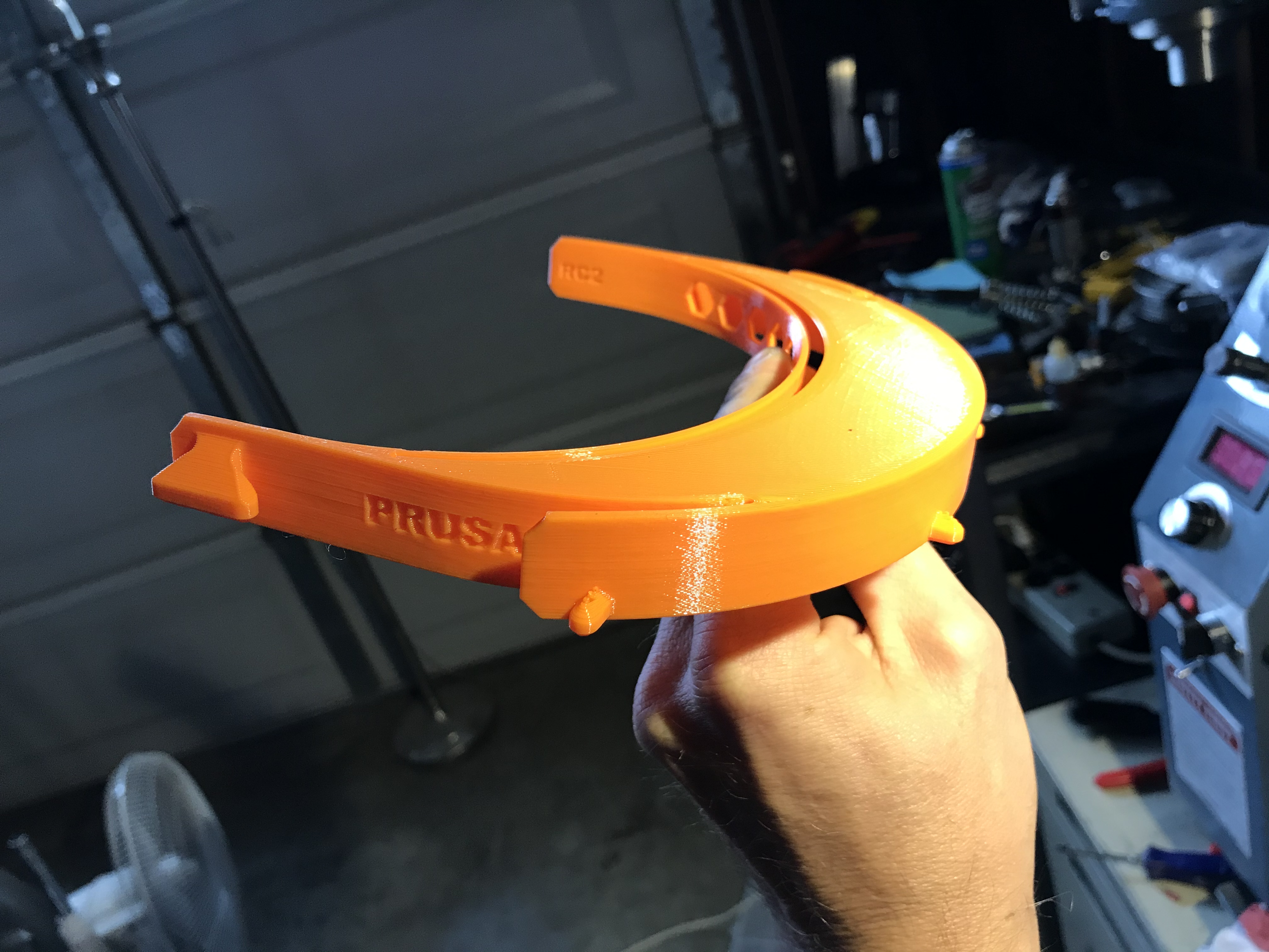 Prusa RC2 Face Shield Upper, Brow Cover, No Supports