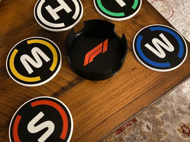 Different tabletop stand for F1 Tire Type Coasters (2-part)