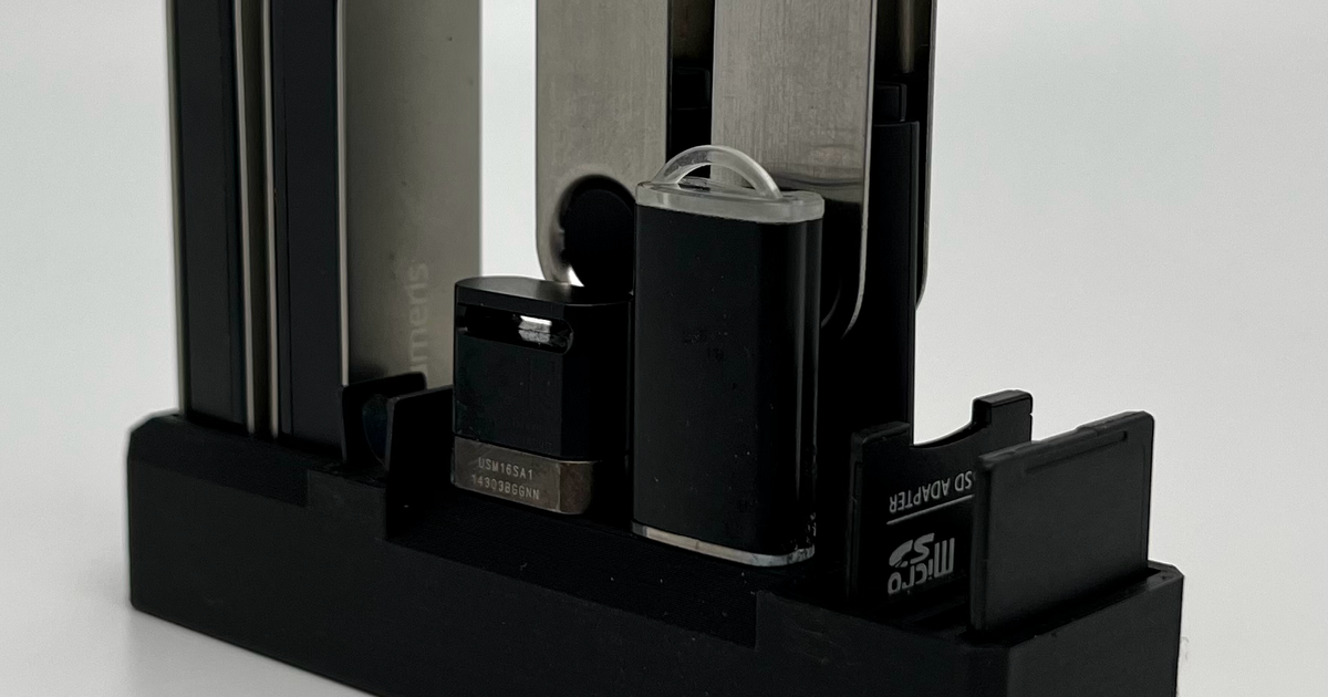 SDCard / USBStick / microSD / Ledger Nano X desktop organizer (on and