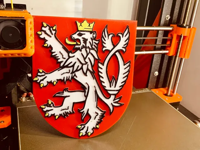 Lesser coat of arms of the Czech Republic.
