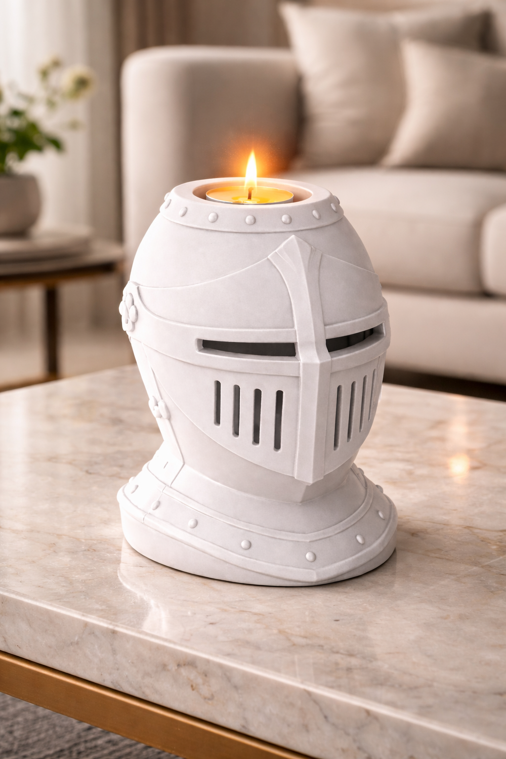 Knight Helmet Candle Holder STL | Medieval Decor