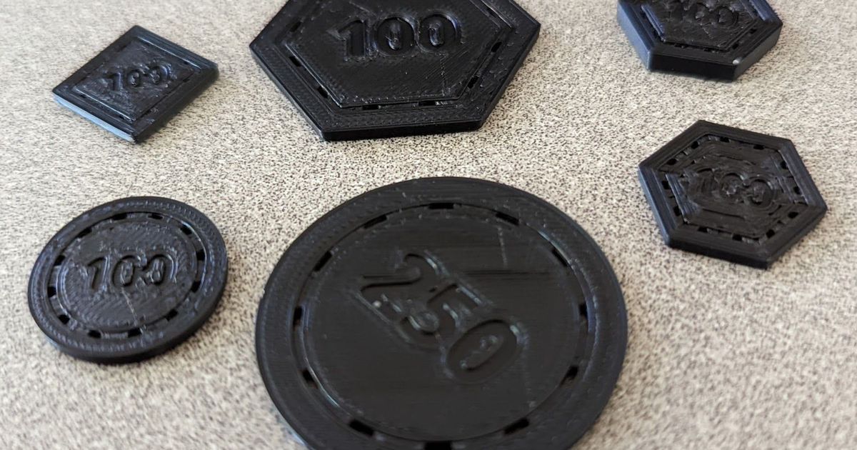 Parametric Game Tokens / Poker Chips by neale Download free STL model