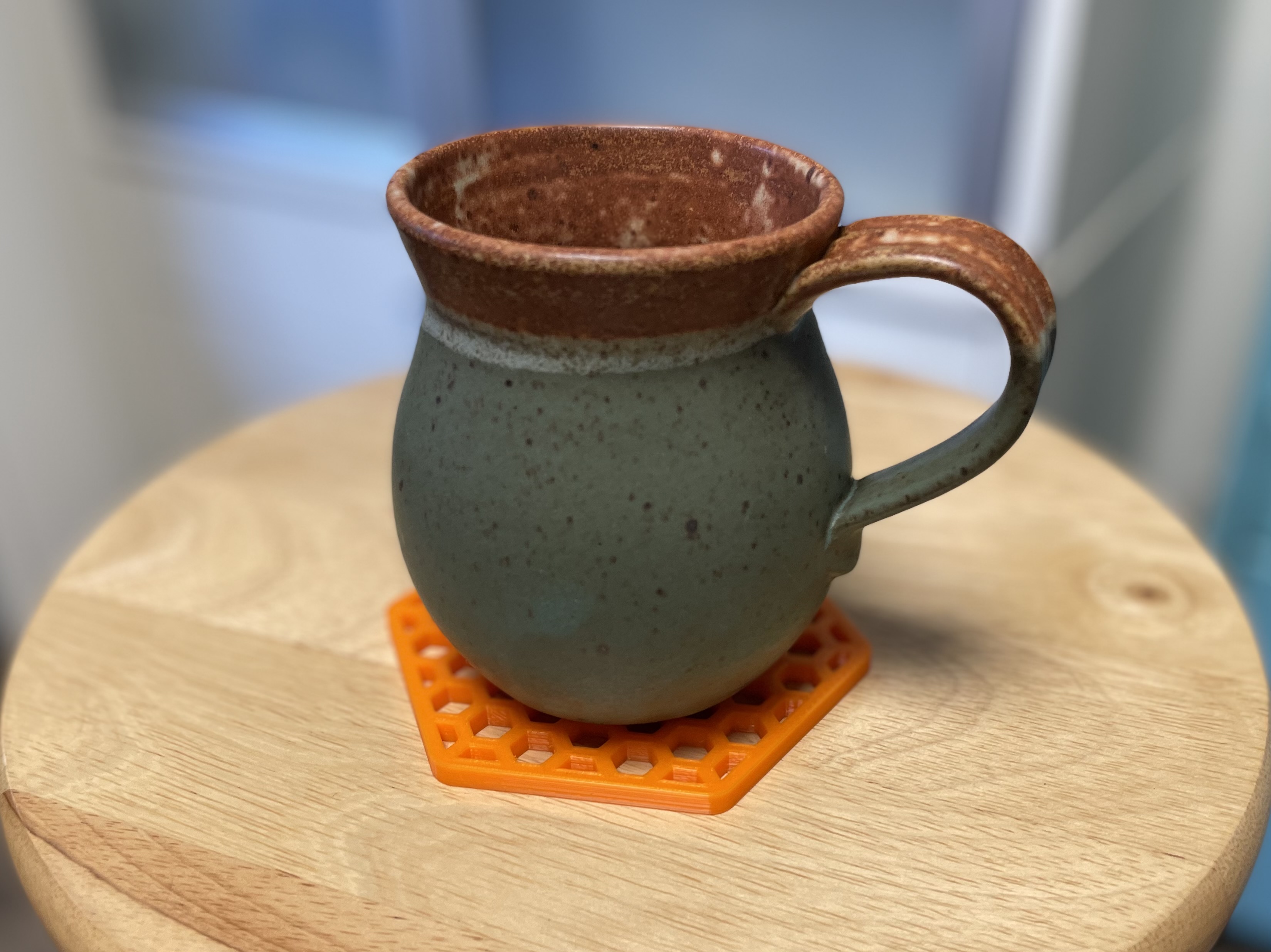 Hexagon Mesh Coaster with Text