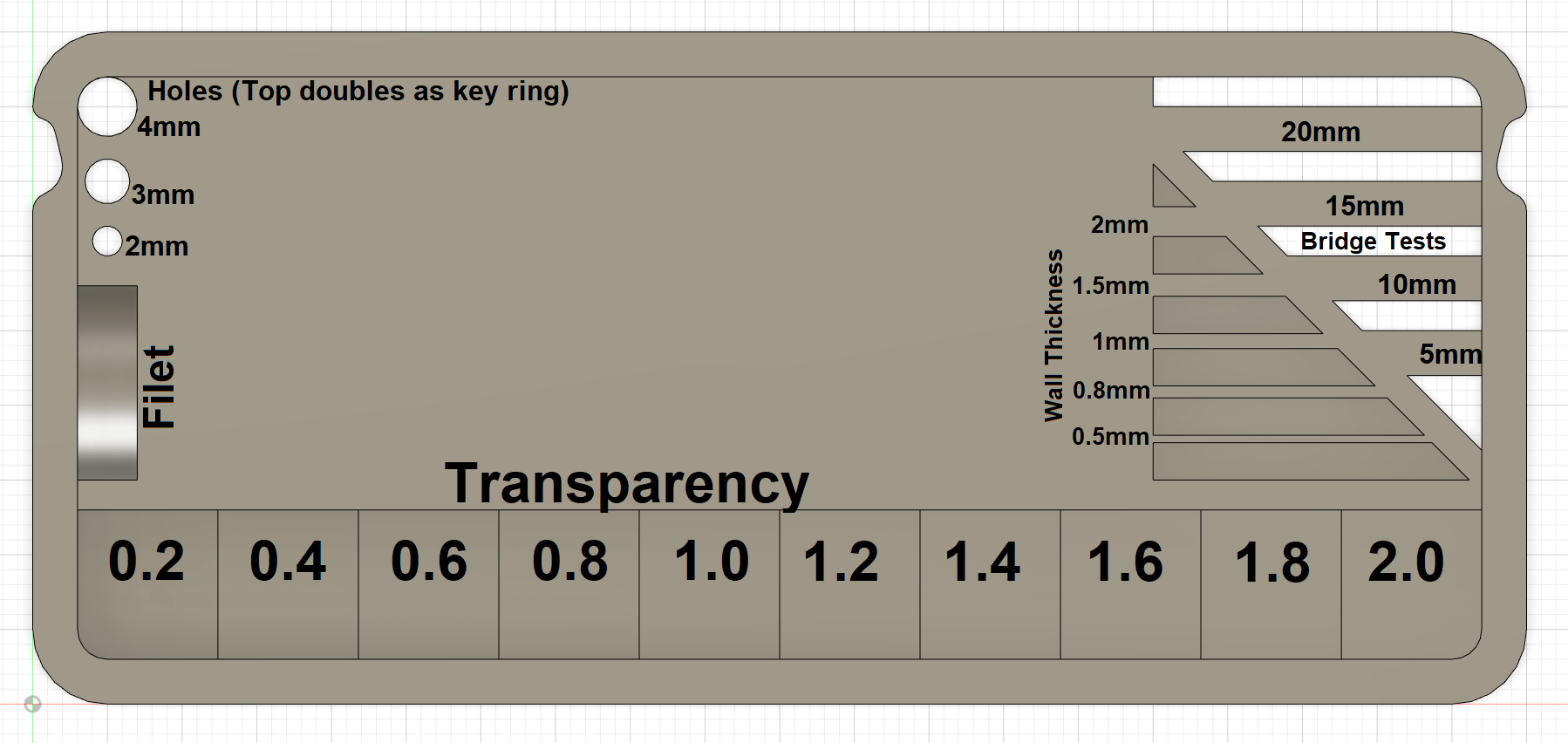 Filament Sample Swatch (w/ Address Labels and Tolerance Tests) by