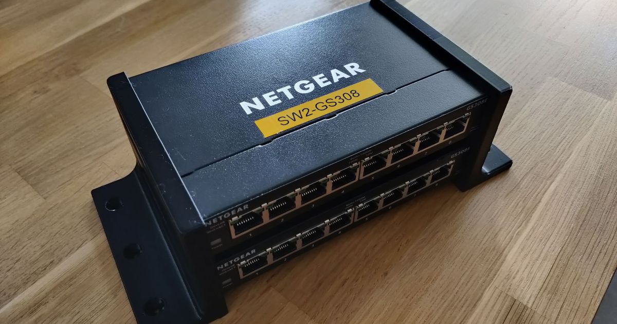 Netgear GS308 Switch Stacked Wall Mount by thomasvnl Download free
