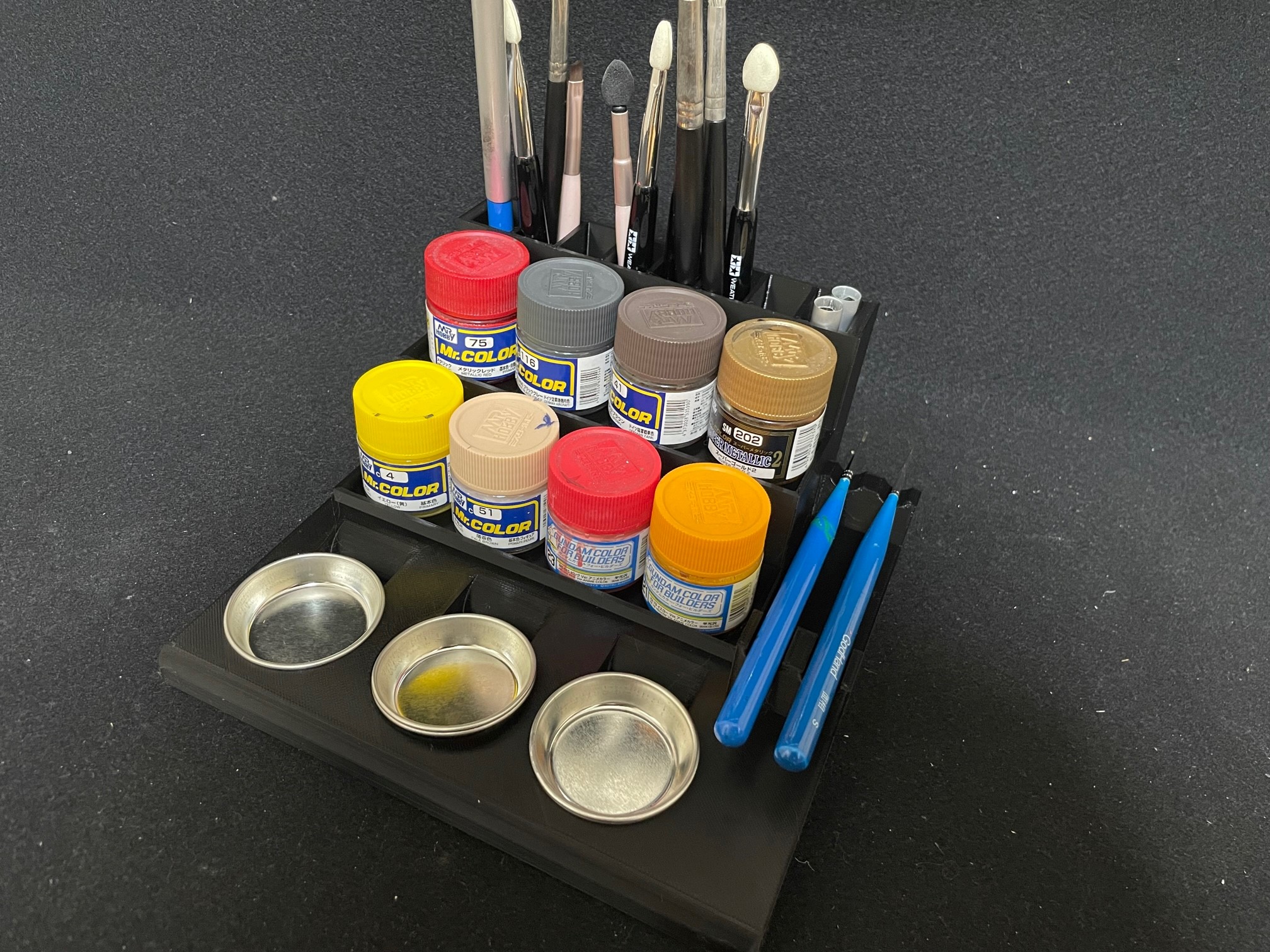 Brush paint stand 筆塗用塗料台 by makun Download free STL model