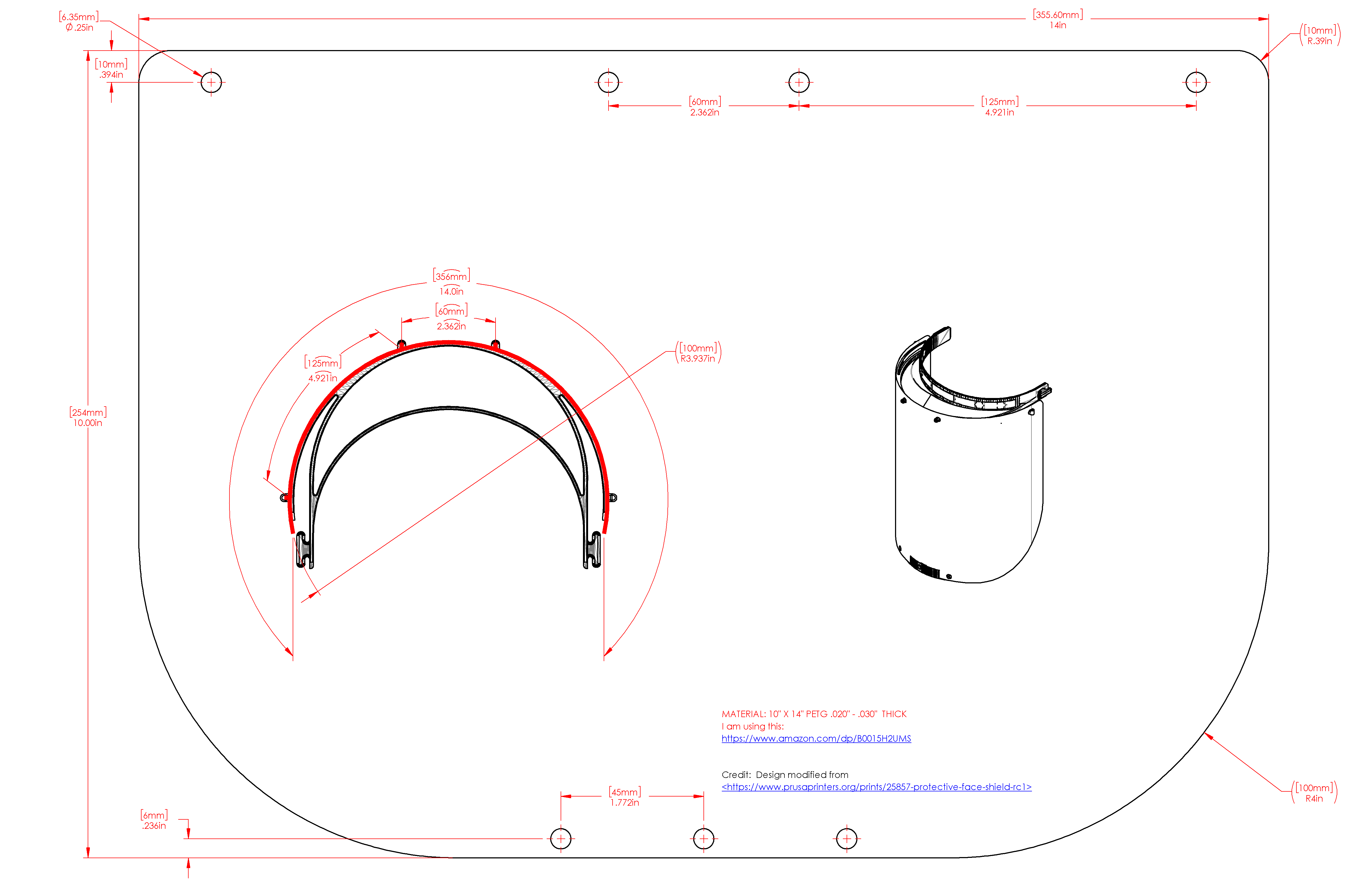 Protective Face Shield with Wider Coverage to Temples, covered top by
