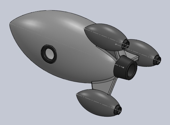 Miniatura 2 do modelo 3D Retro Rocket