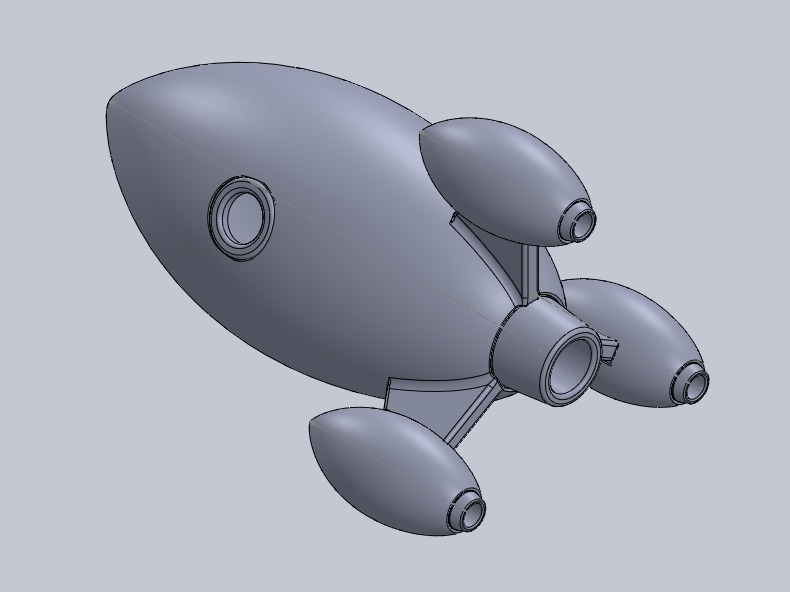 Miniatura 4 do modelo 3D Retro Rocket