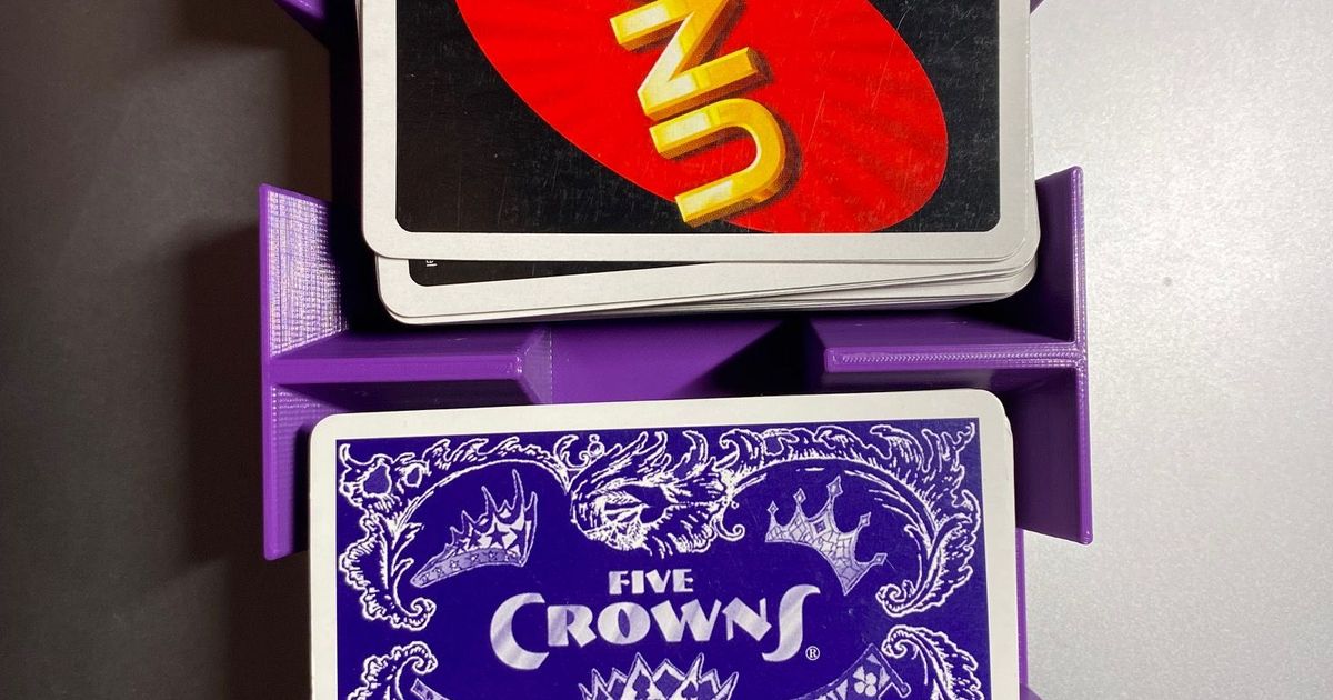 Five Crowns Card Game Storage Case/box 3D Printed 