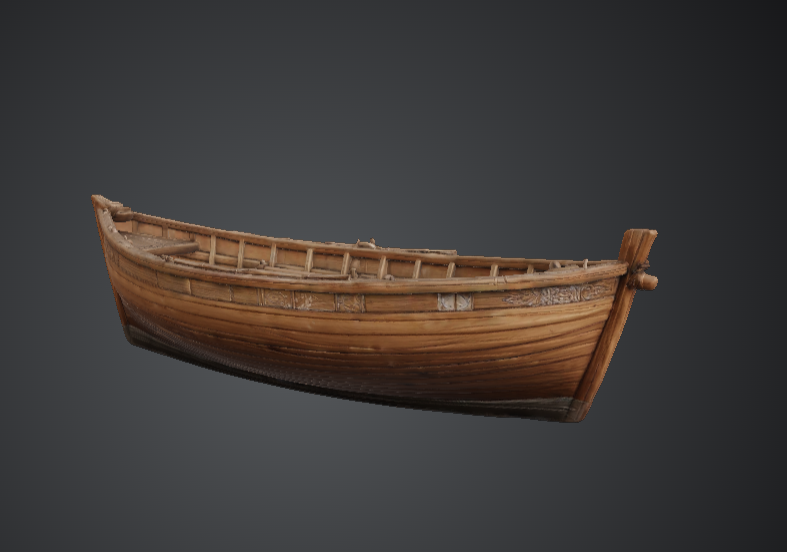 Wooden Rowboat Model – Classic Fishing Boat