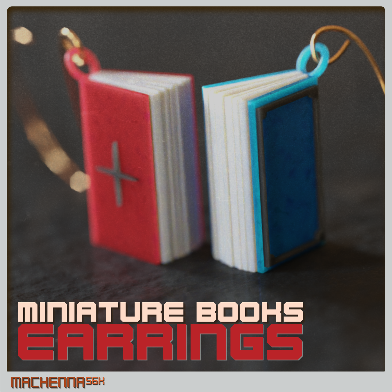 Miniature book earrings