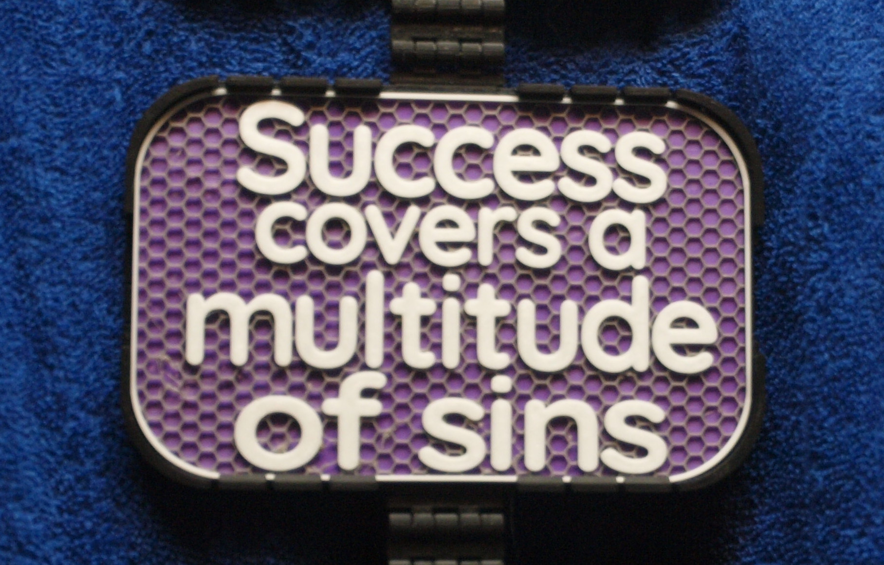 Success covers Sins sign