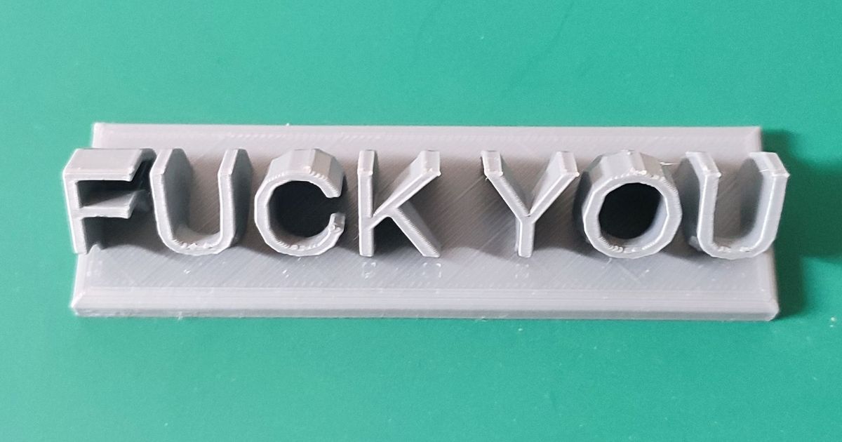 STL file FUCK YOU HAND SHAPED LETTERS STICKER 🤬・3D printable model to  download・Cults