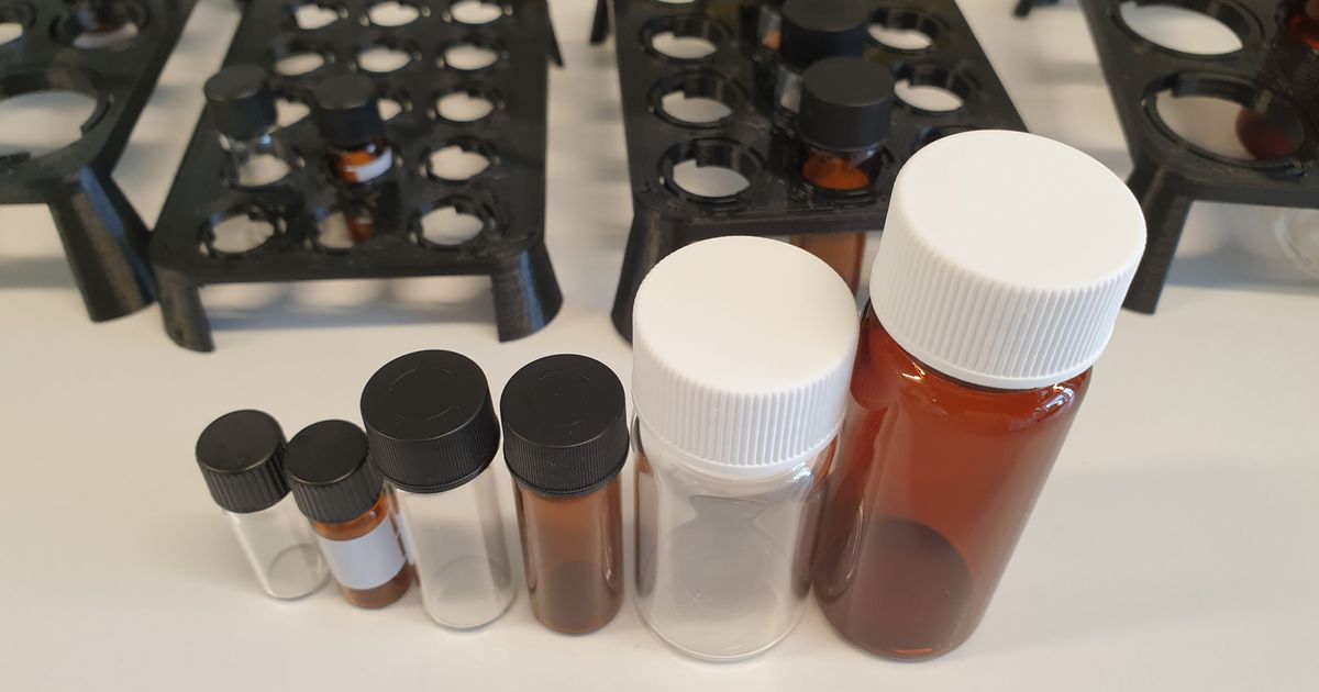 Vial Holder with arms by betaiv Download free STL model