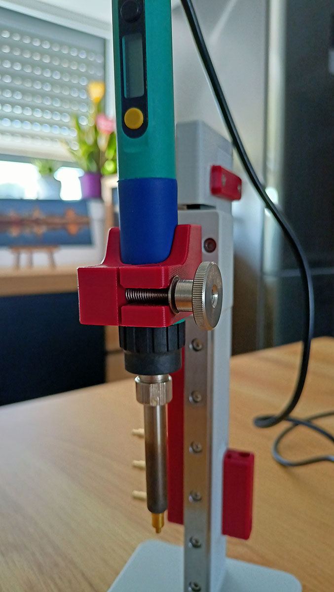 Minimalist heat insert press - 19mm wired soldering iron side mount