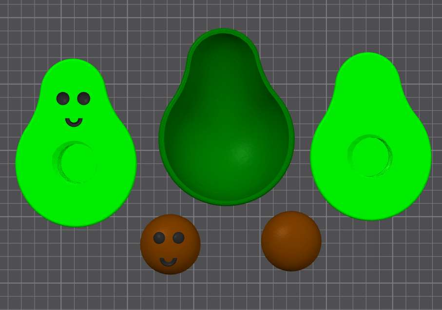 Avocado - with screw in pit - Face or no face