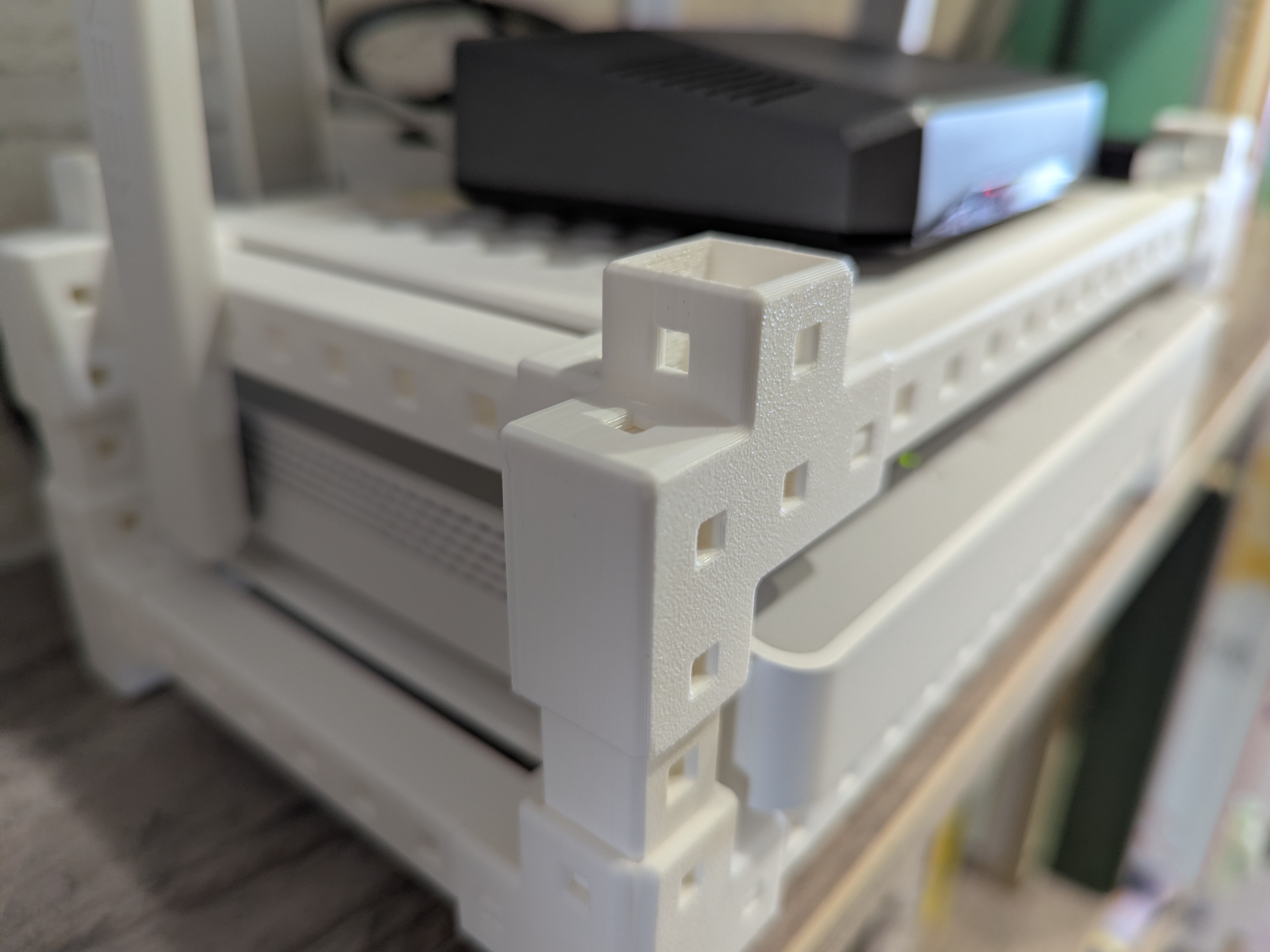 HomeRacker Custom 1U-Offset Pull-Through Connector