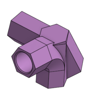 Hexagonal Corner Connector x4R 30deg for PCV Tubing
