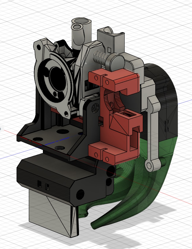 BCJ linear X rail carriage for Cartographer, Libra/Trigger extruder and servo-cutter