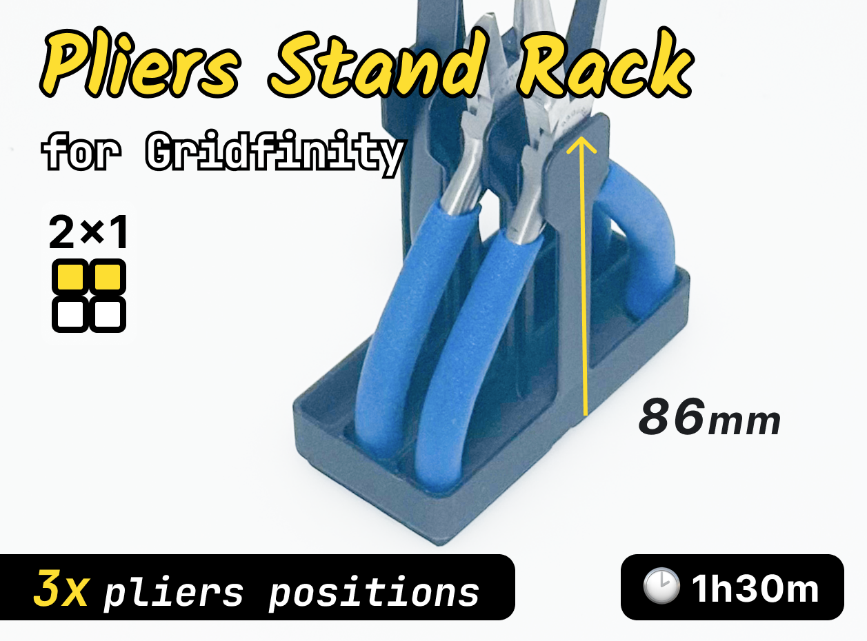Gridfinity Pliers Rack 3D model thumbnail