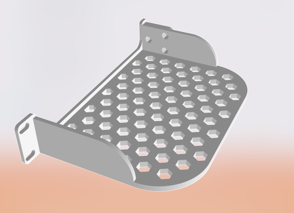 19-inch modular 1U Shelf - Right Side Hex (Reversed)