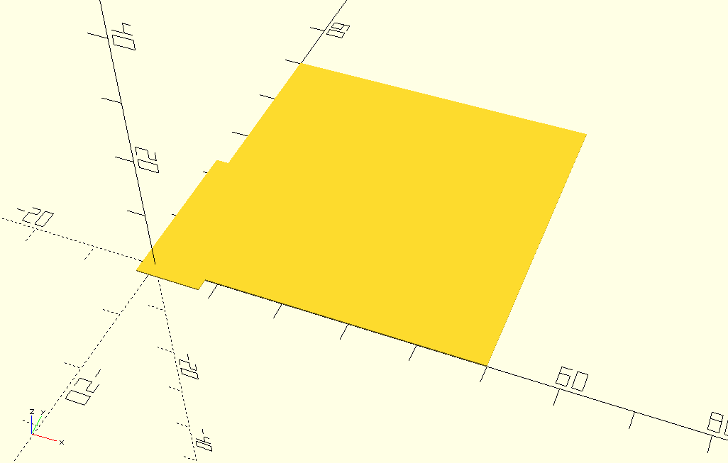 Z-Adjust square 50x50mm with L-corner orientation mark