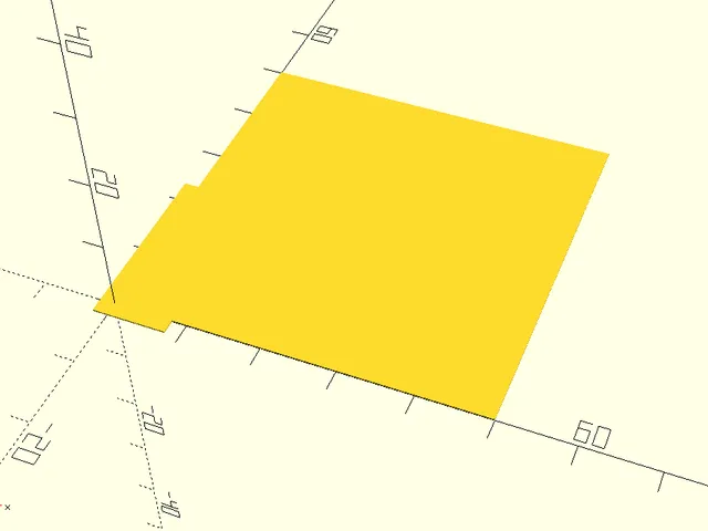 Z-Adjust square 50x50mm with L-corner orientation mark