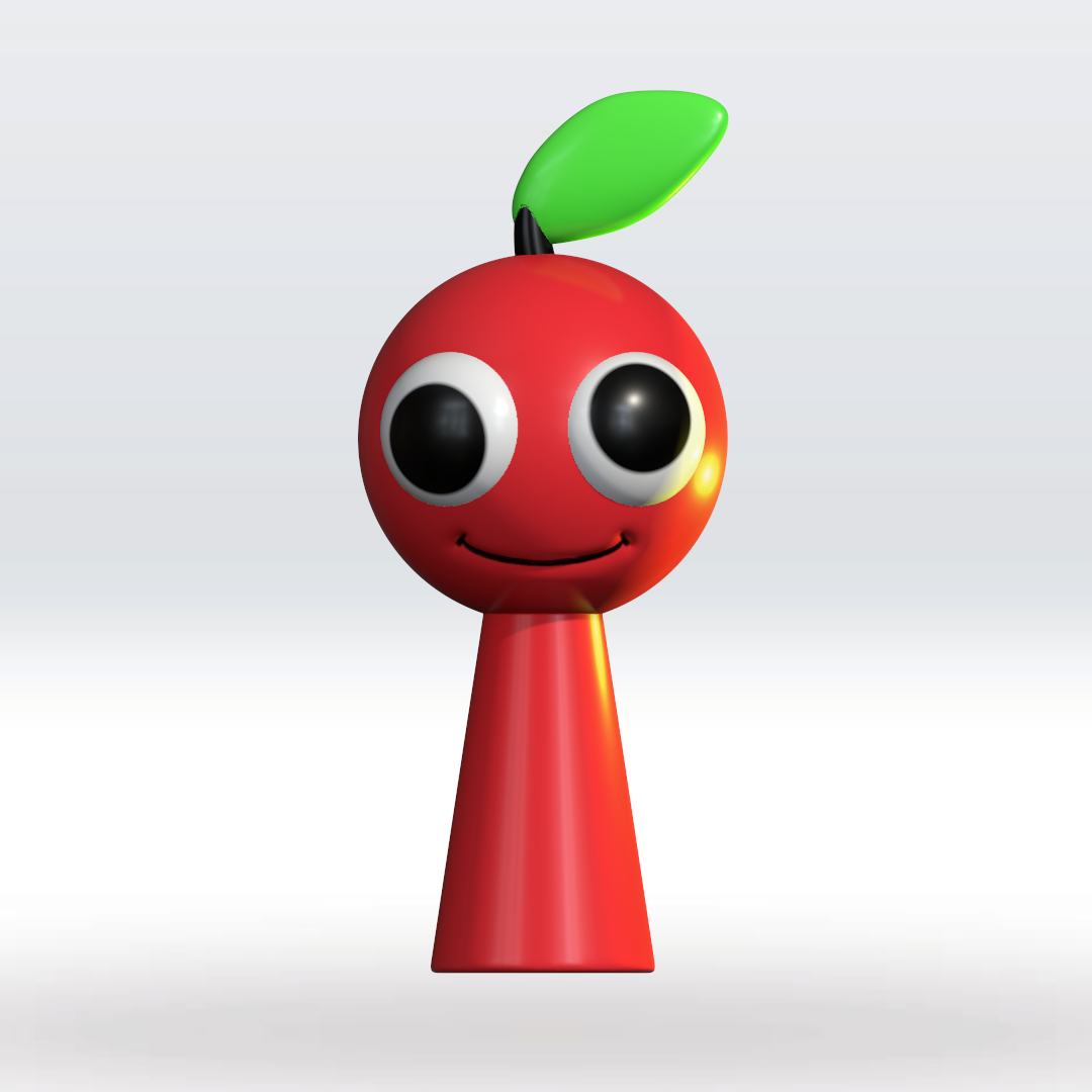 Sprunki OC Apple STL file 3D Model 3mf Multicolor Fanart