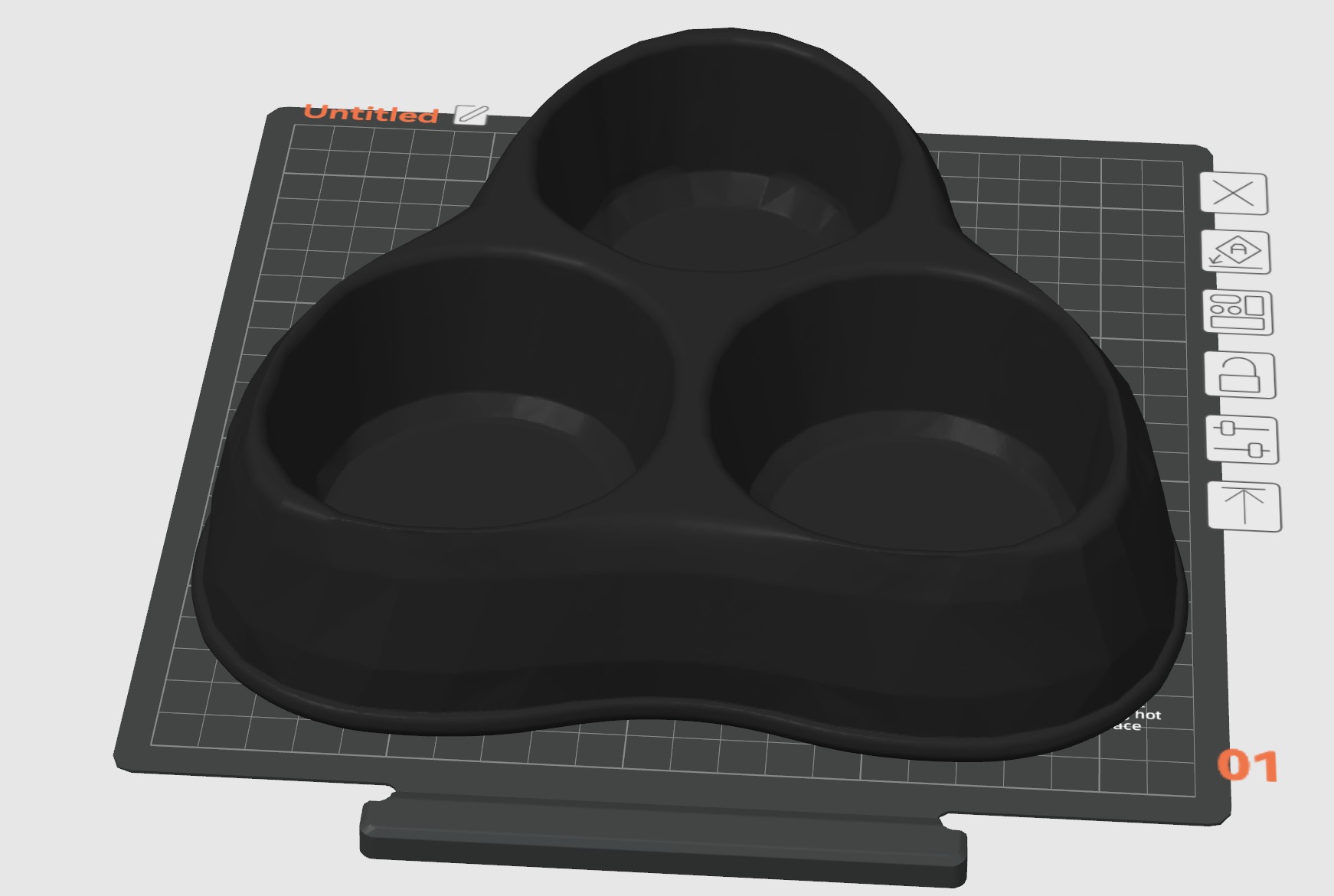 3 bowl cat food dish