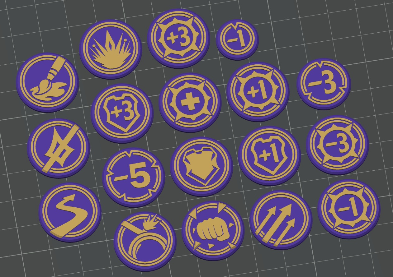 Lorcana Tokens with Bottom Text